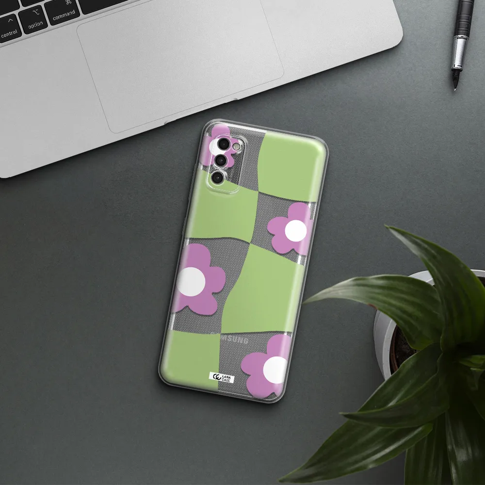 Five Petal Purple Flower Samsung A41 Clear Tpu Case