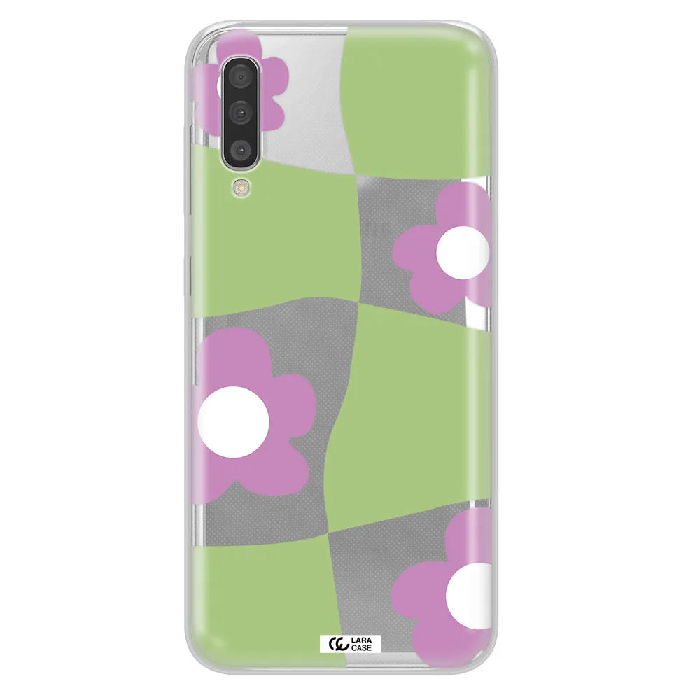 Five Petal Purple Flower Samsung A50 Clear TPU Case
