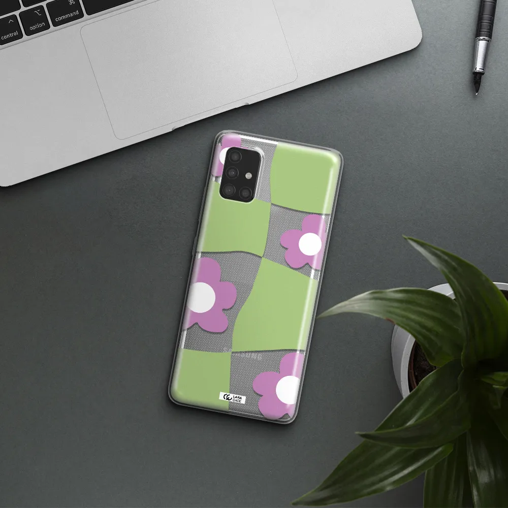 Five Petal Purple Flower Samsung A51 Clear TPU Case