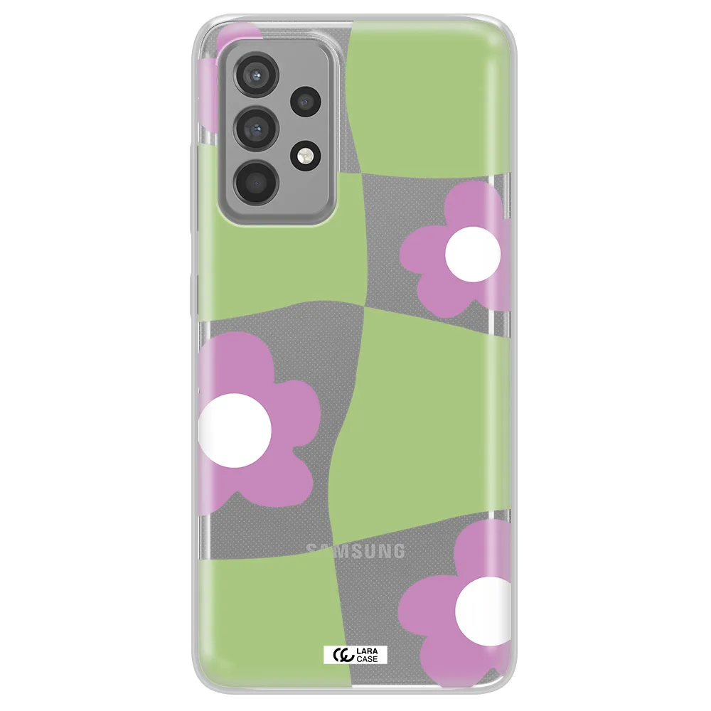 Five Petal Purple Flower Samsung A52 Clear TPU Case