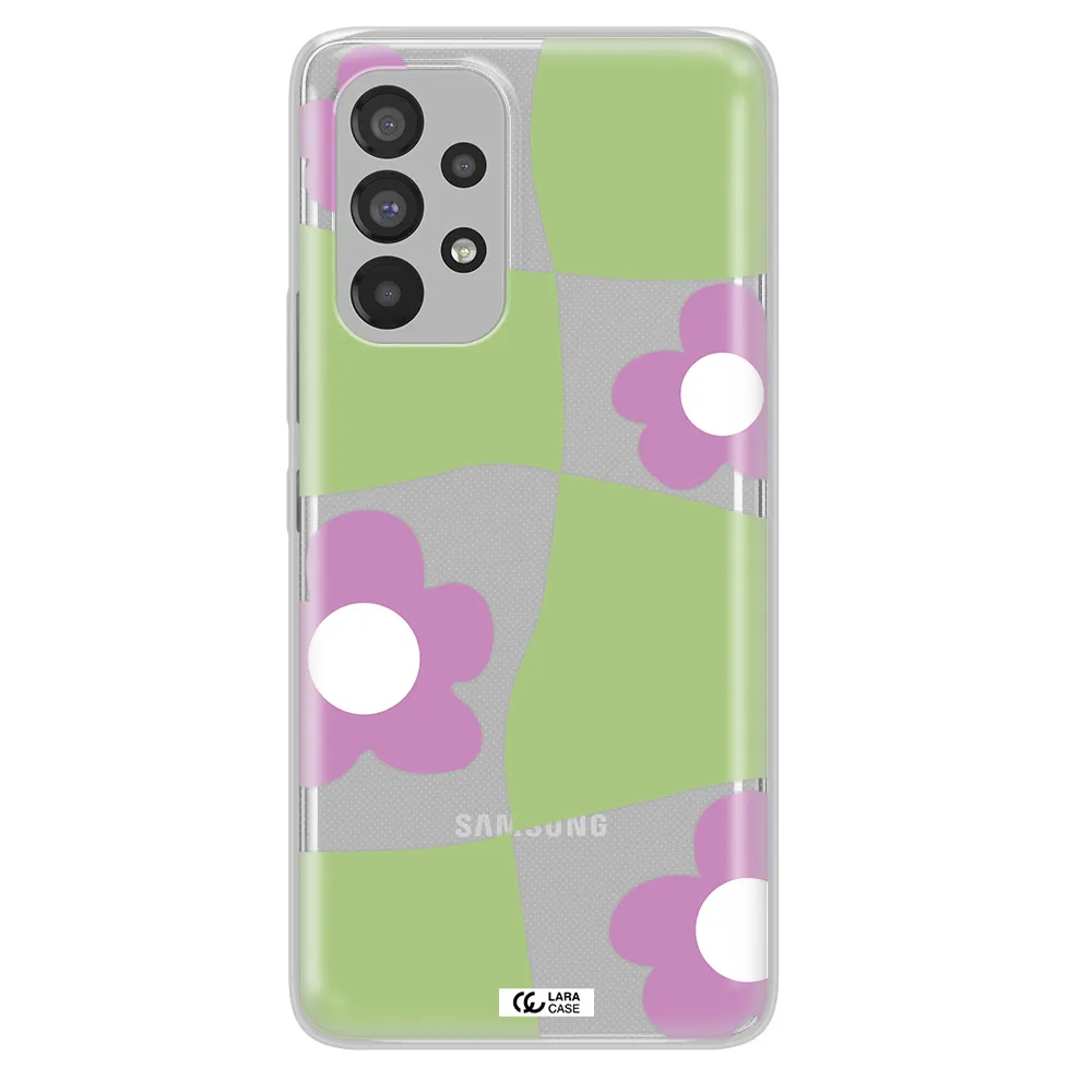 Five Petal Purple Flower Samsung A53 Clear TPU Case
