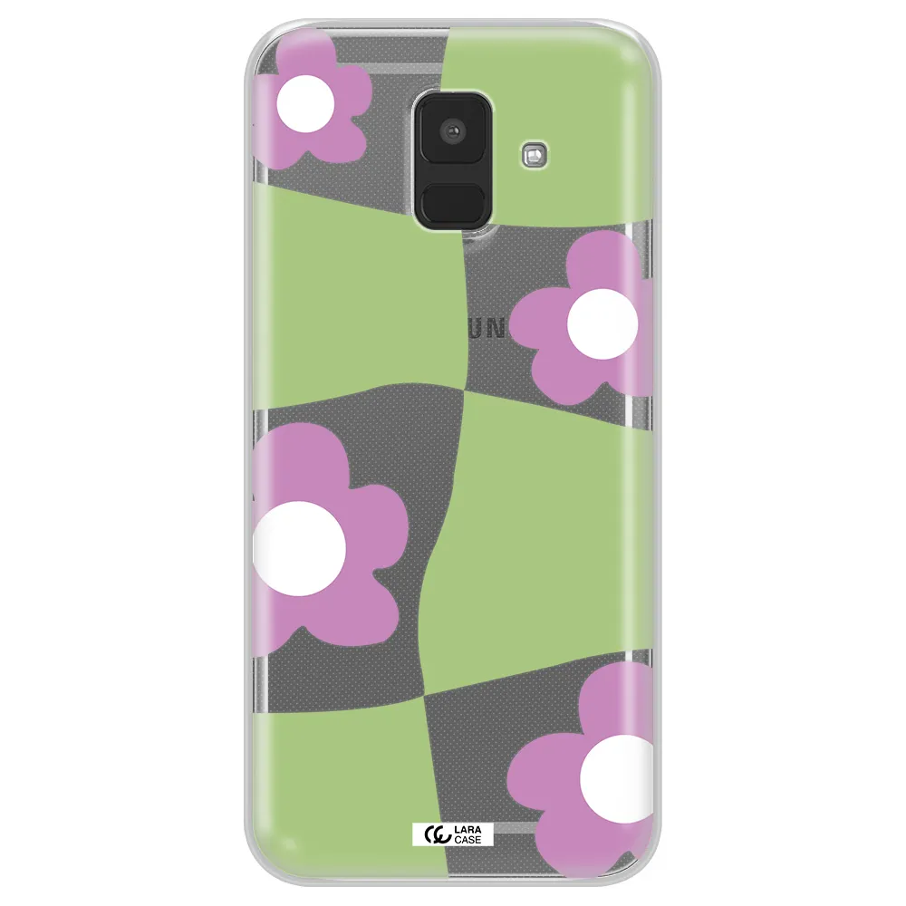 Five Petal Purple Flower Samsung A6 Clear TPU Case