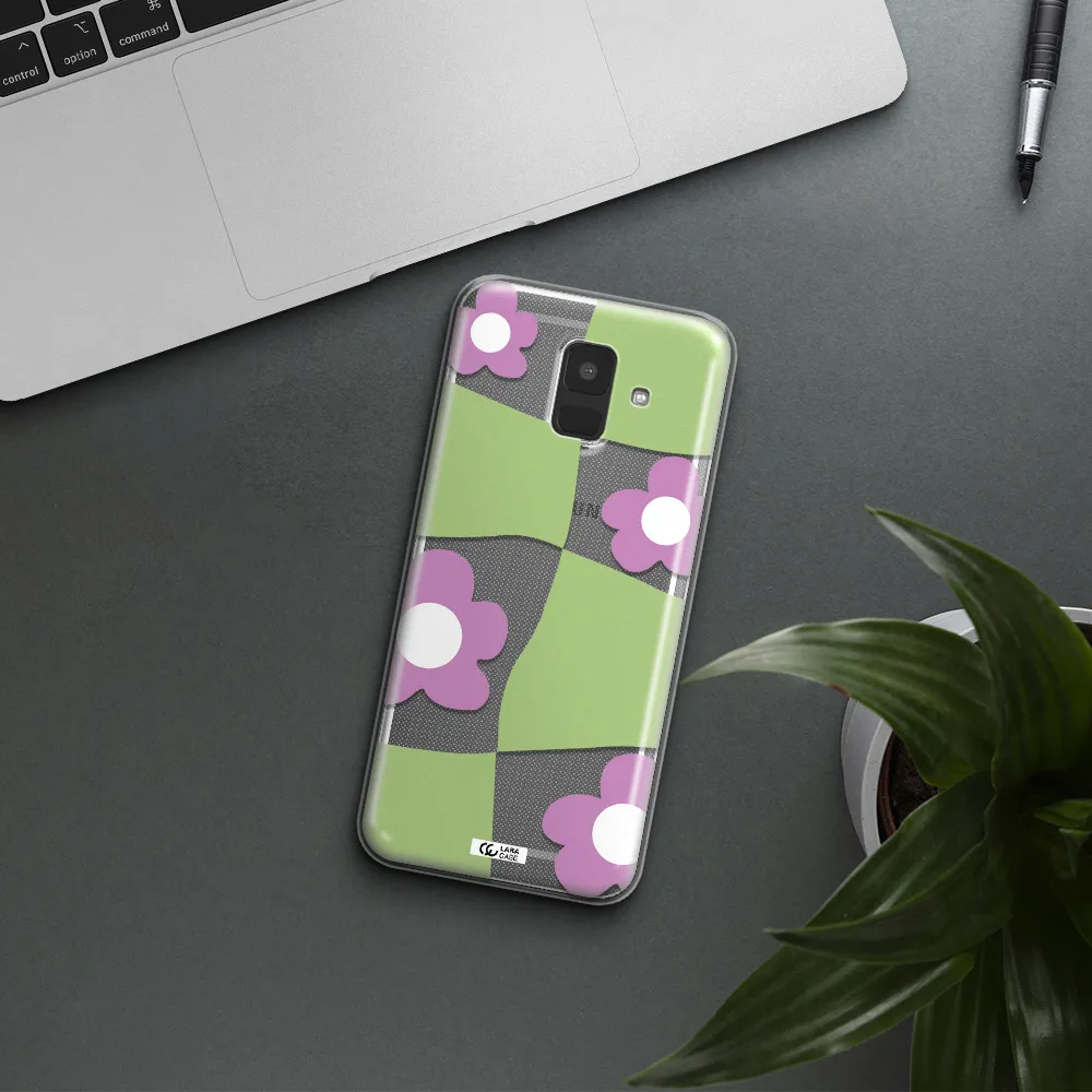 Five Petal Purple Flower Samsung A6 Clear TPU Case