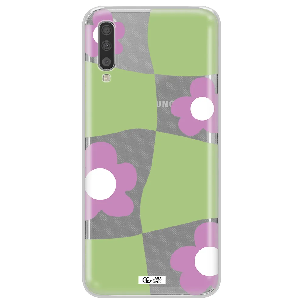 Five Petal Purple Flower Samsung A70S Clear Tpu Case