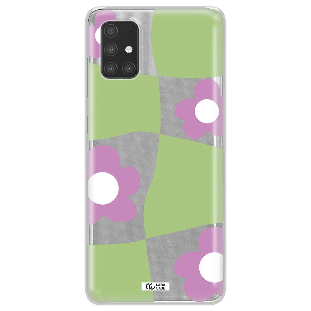 Five Petal Purple Flower Samsung A71 Clear TPU Case