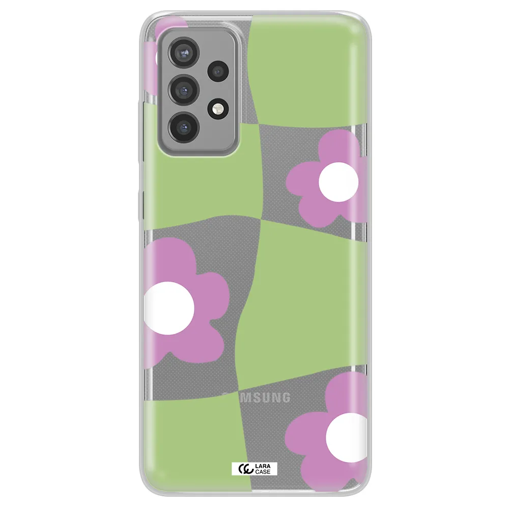 Five Petal Purple Flower Samsung A72 Clear TPU Case