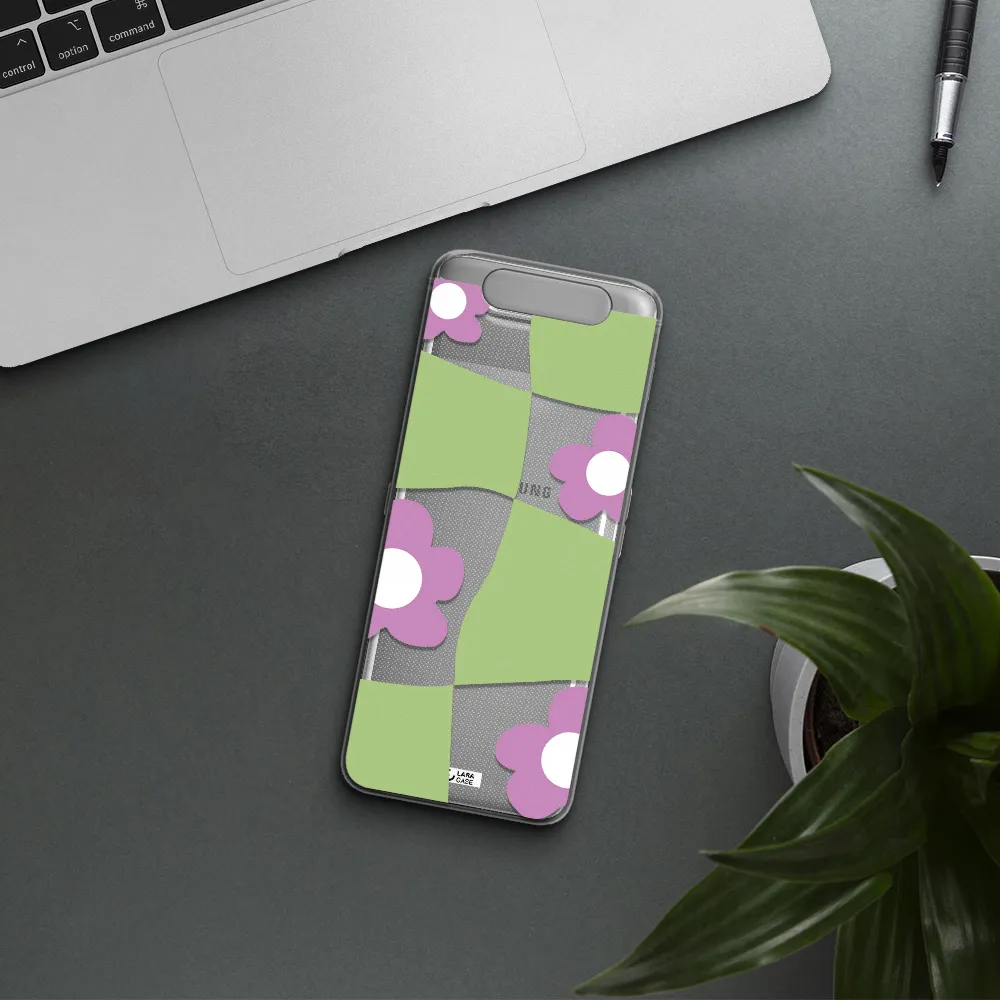 Five Petal Purple Flower Samsung A80 Clear TPU Case