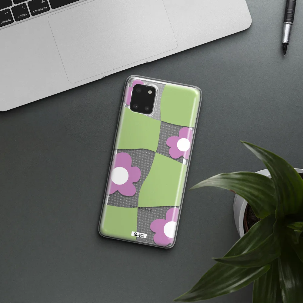Five Petal Purple Flower Samsung A81 Clear TPU Case