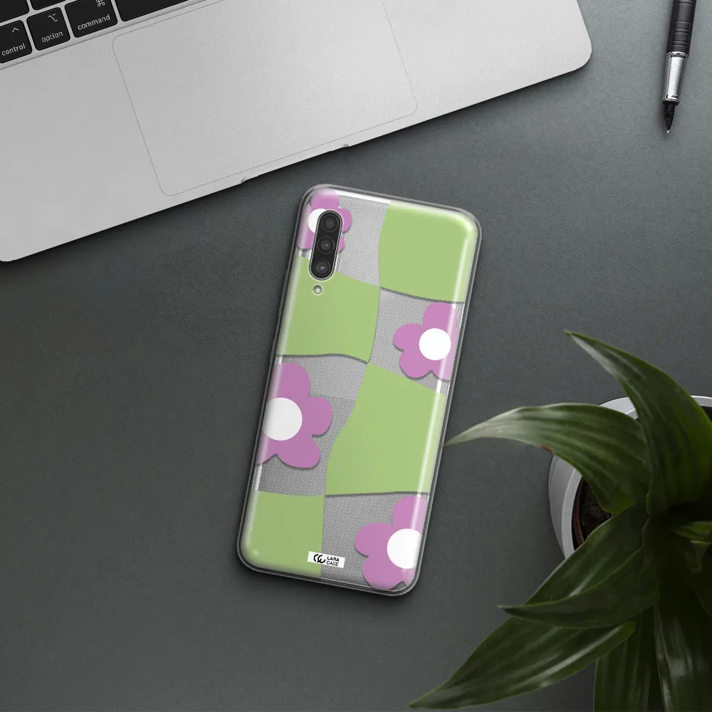 Five Petal Purple Flower Samsung A90 Clear TPU Case