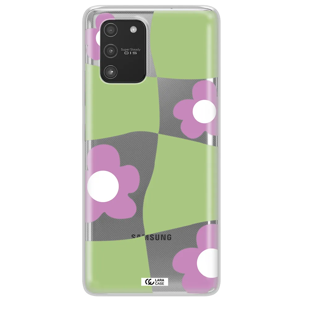 Five Petal Purple Flower Samsung A91 Clear TPU Case
