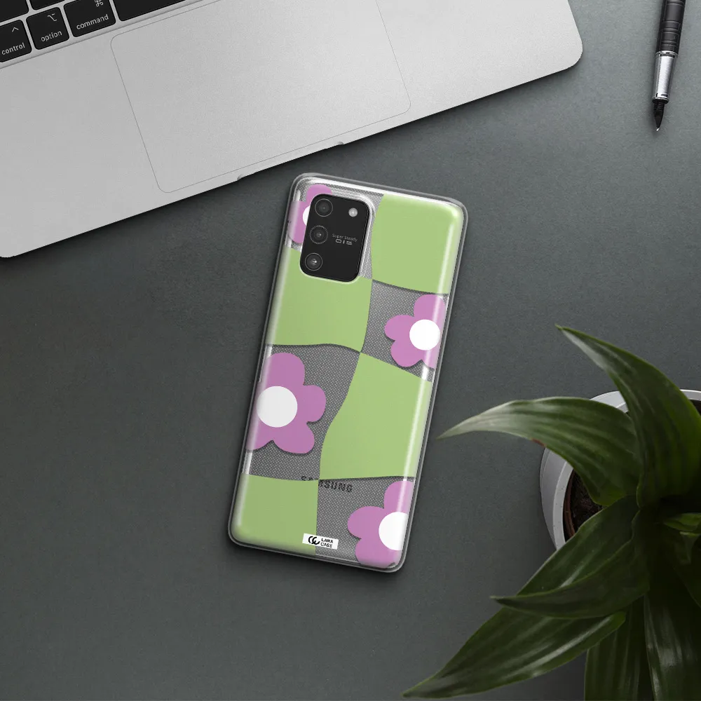 Five Petal Purple Flower Samsung A91 Clear TPU Case