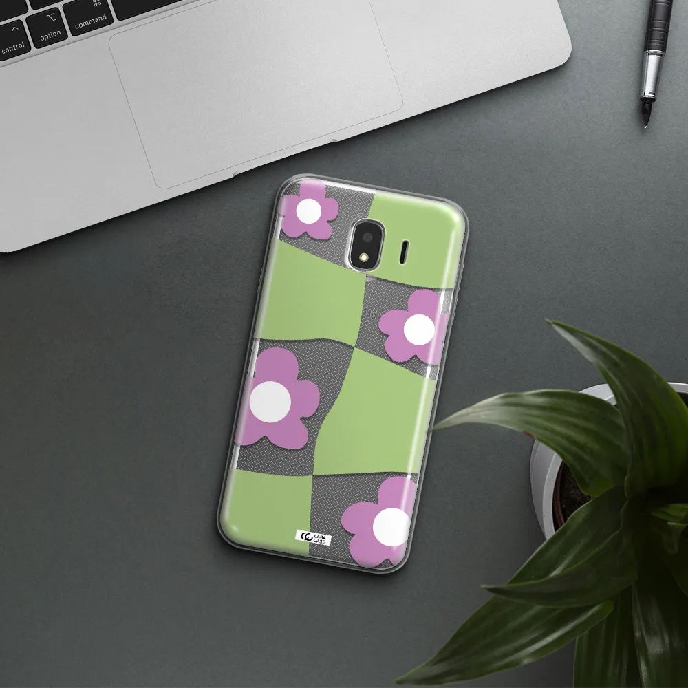 Five Petal Purple Flower Samsung J4 Clear TPU Case