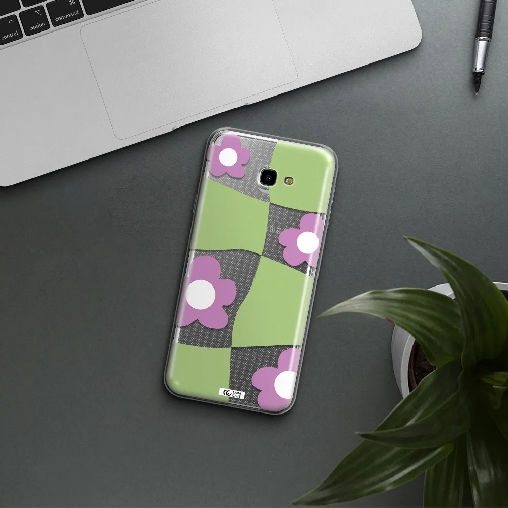 Five Petal Purple Flower Samsung J4 Plus Clear TPU Case