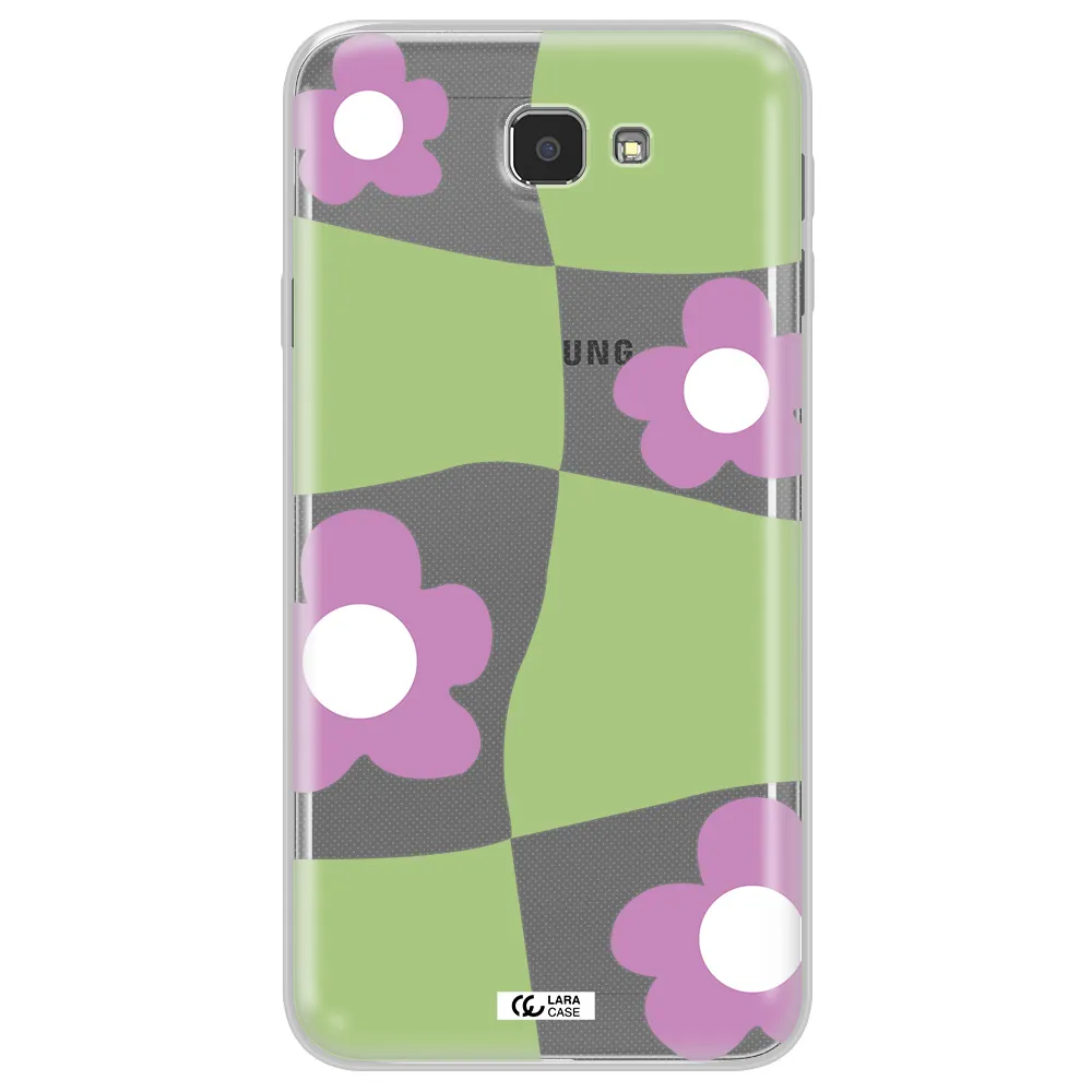 Five Petal Purple Flower Samsung J7 Prim Clear TPU Case