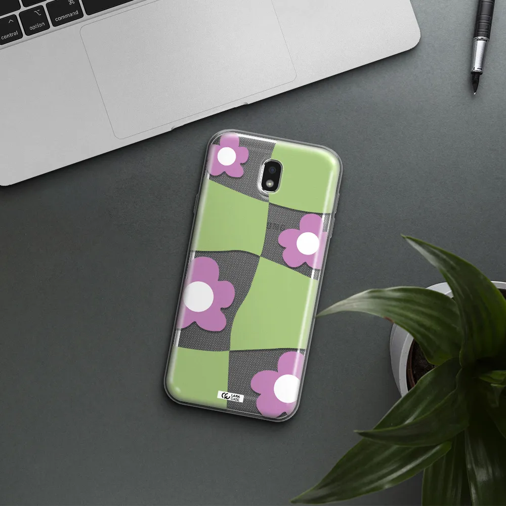 Five Petal Purple Flower Samsung J7 Pro Clear TPU Case
