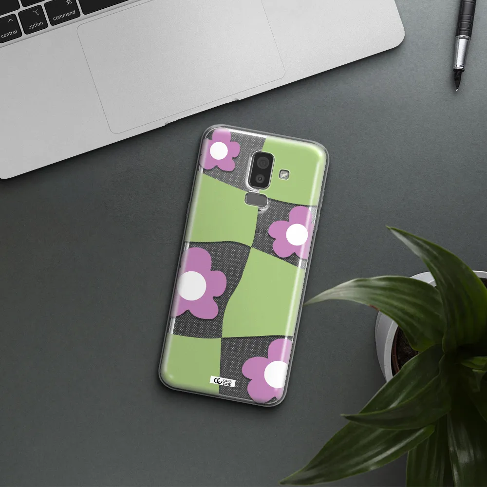 Five Petal Purple Flower Samsung J8 Clear TPU Case