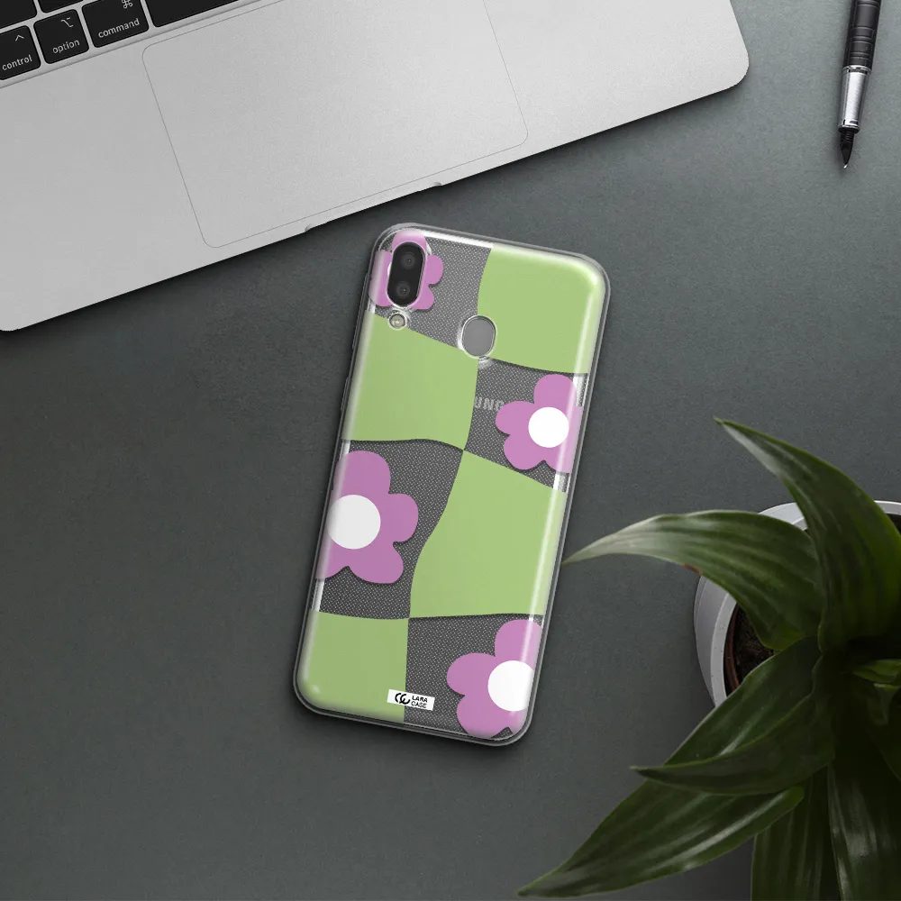 Five Petal Purple Flower Samsung M20 Clear TPU Case