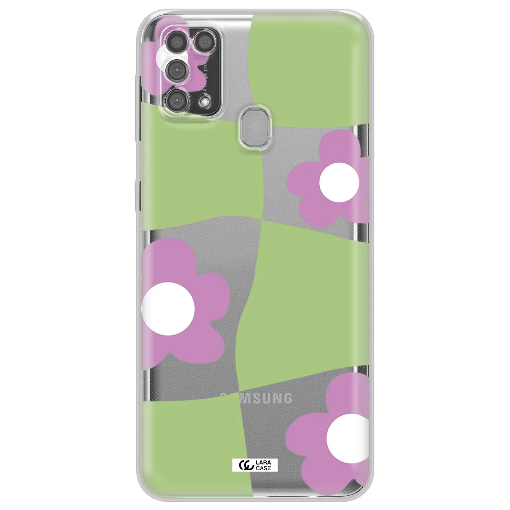 Five Petal Purple Flower Samsung M31 Clear TPU Case