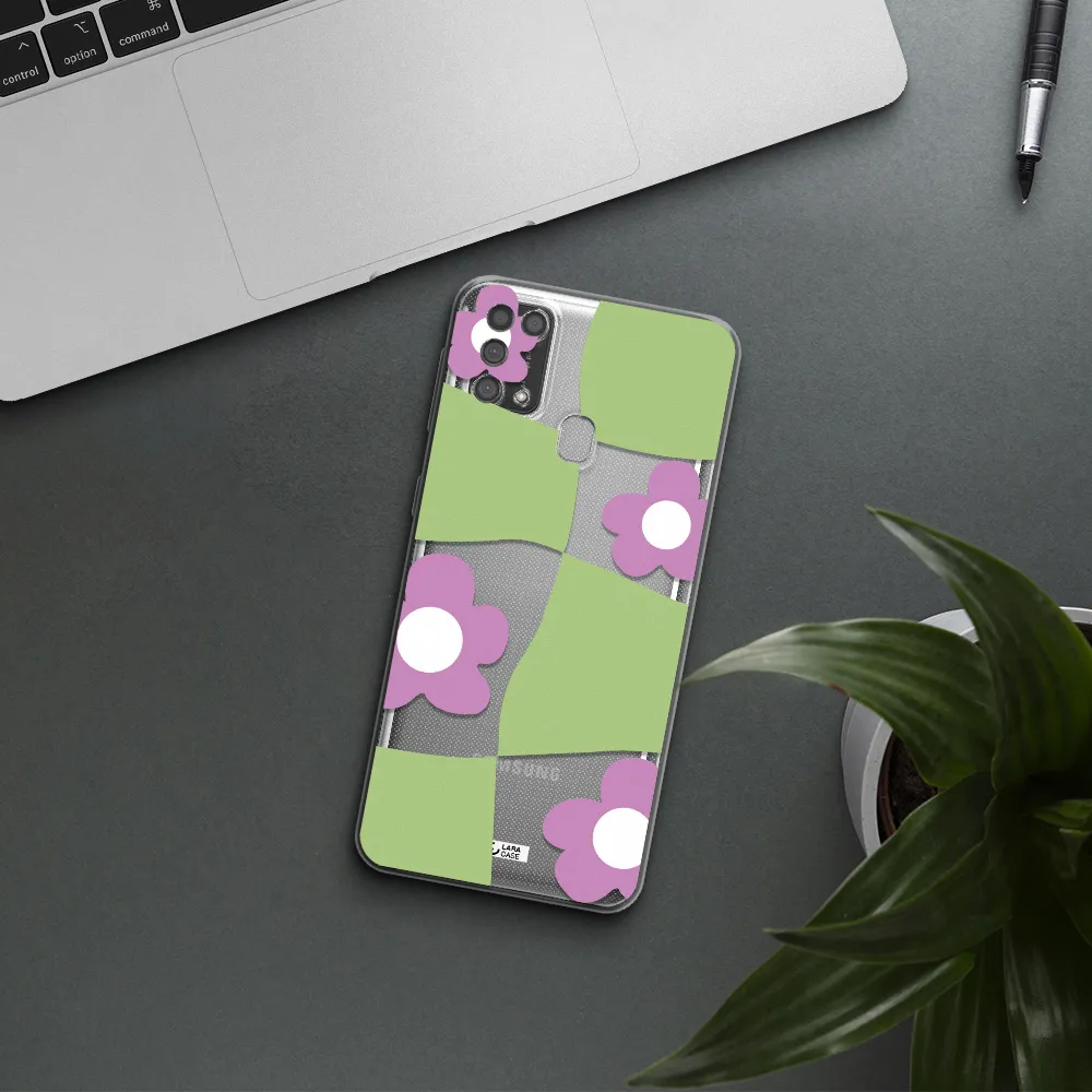 Five Petal Purple Flower Samsung M31 Clear TPU Case