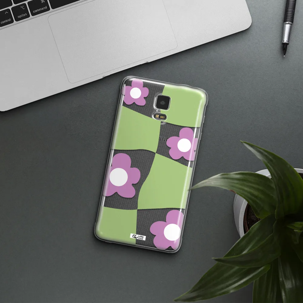 Five Petal Purple Flower Samsung Note 4 Clear TPU Case