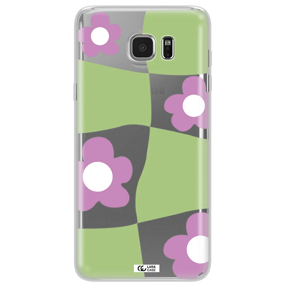 Five Petal Purple Flower Samsung Note 5 Clear TPU Case