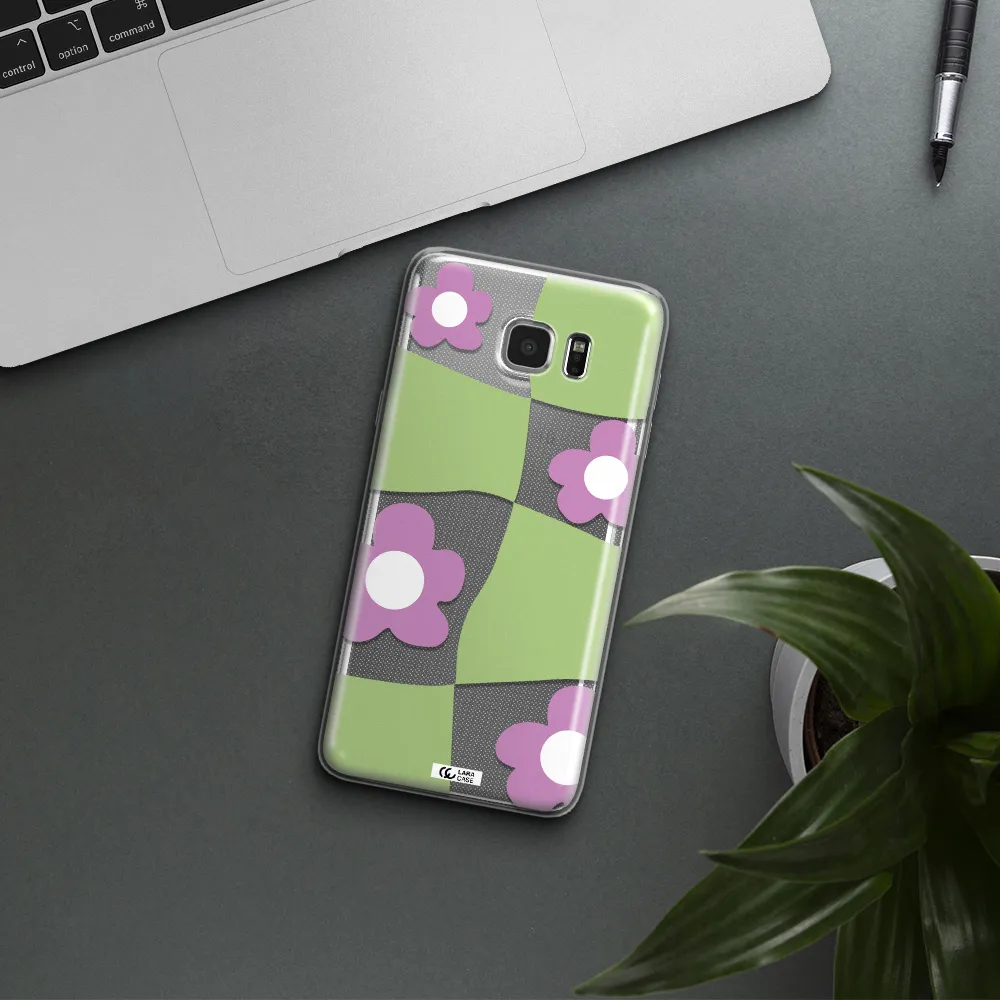 Five Petal Purple Flower Samsung Note 5 Clear TPU Case