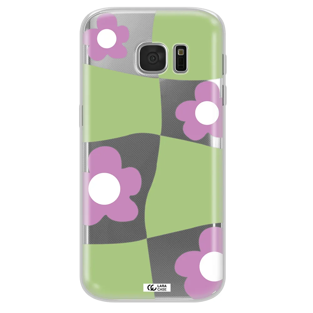 Five Petal Purple Flower Samsung S 7 Clear TPU Case