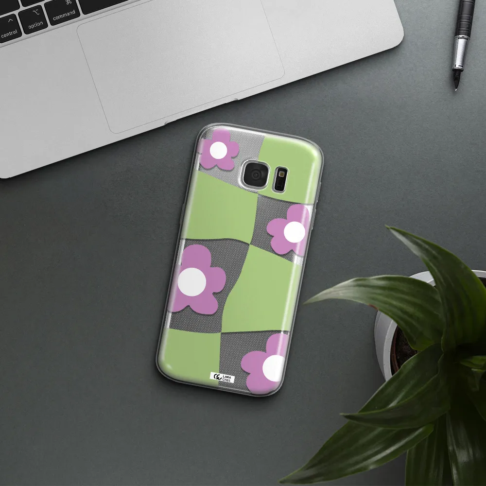 Five Petal Purple Flower Samsung S 7 Clear TPU Case
