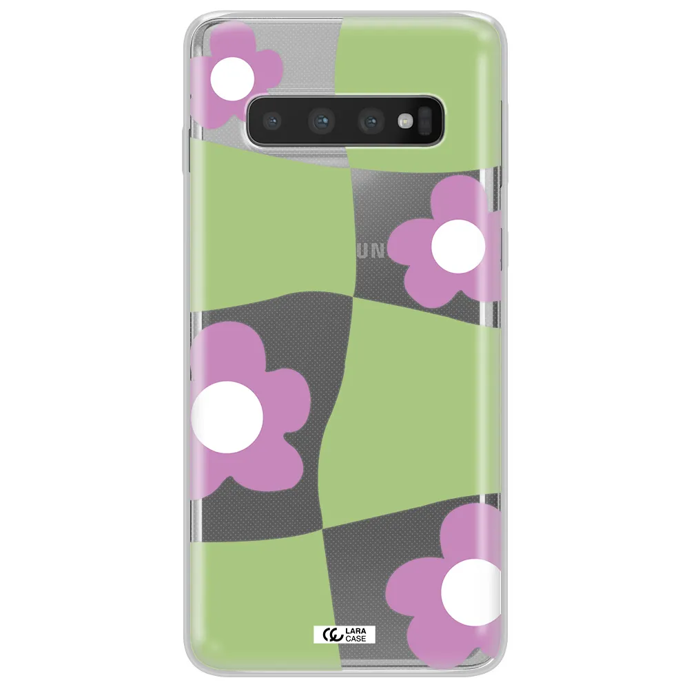 Five Petal Purple Flower Samsung S10 Clear TPU Case