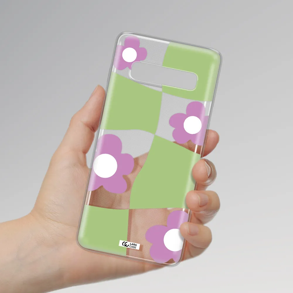 Five Petal Purple Flower Samsung S10 Plus Clear TPU Case