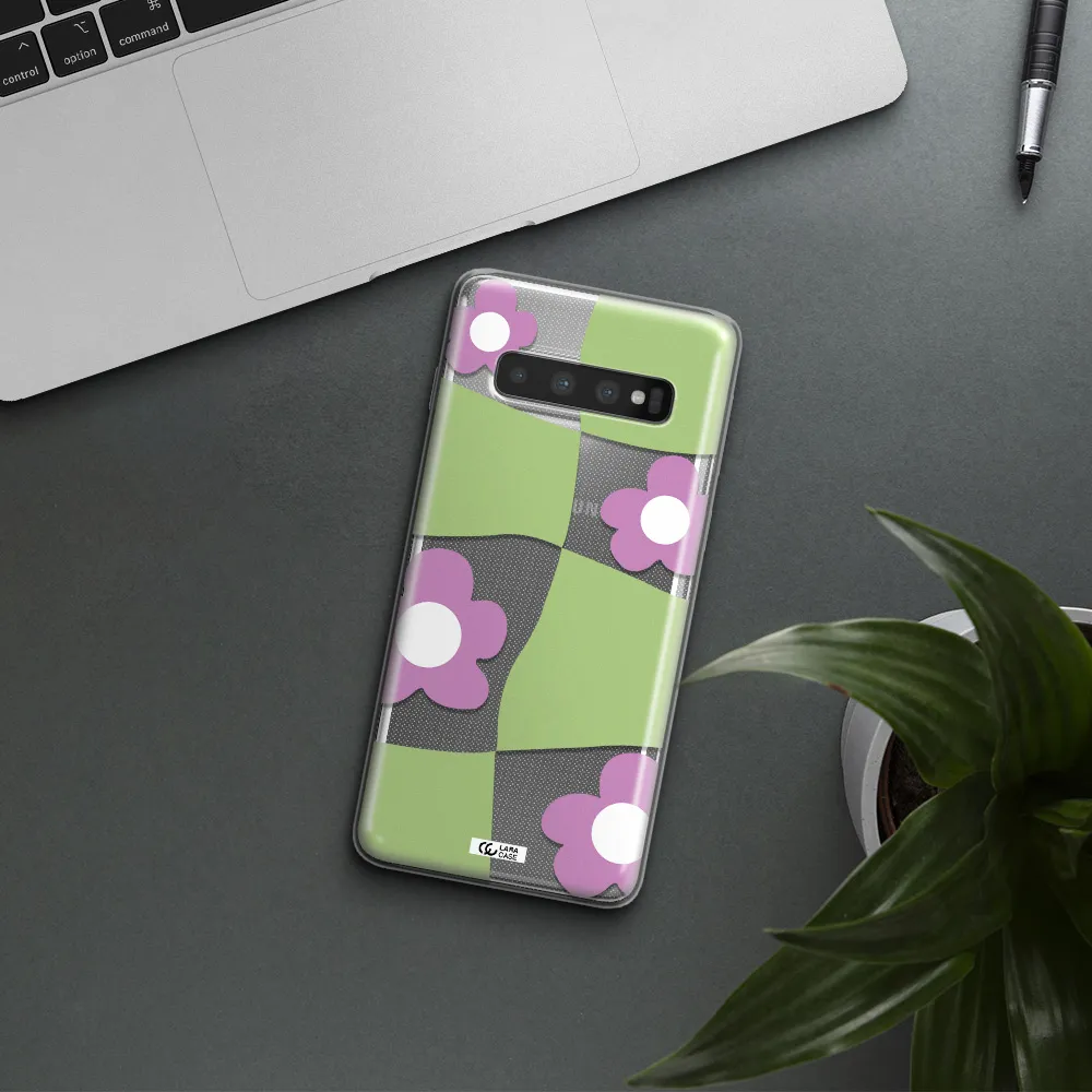 Five Petal Purple Flower Samsung S10 Plus Clear TPU Case