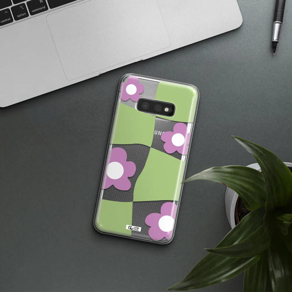 Five Petal Purple Flower Samsung S10e Clear TPU Case