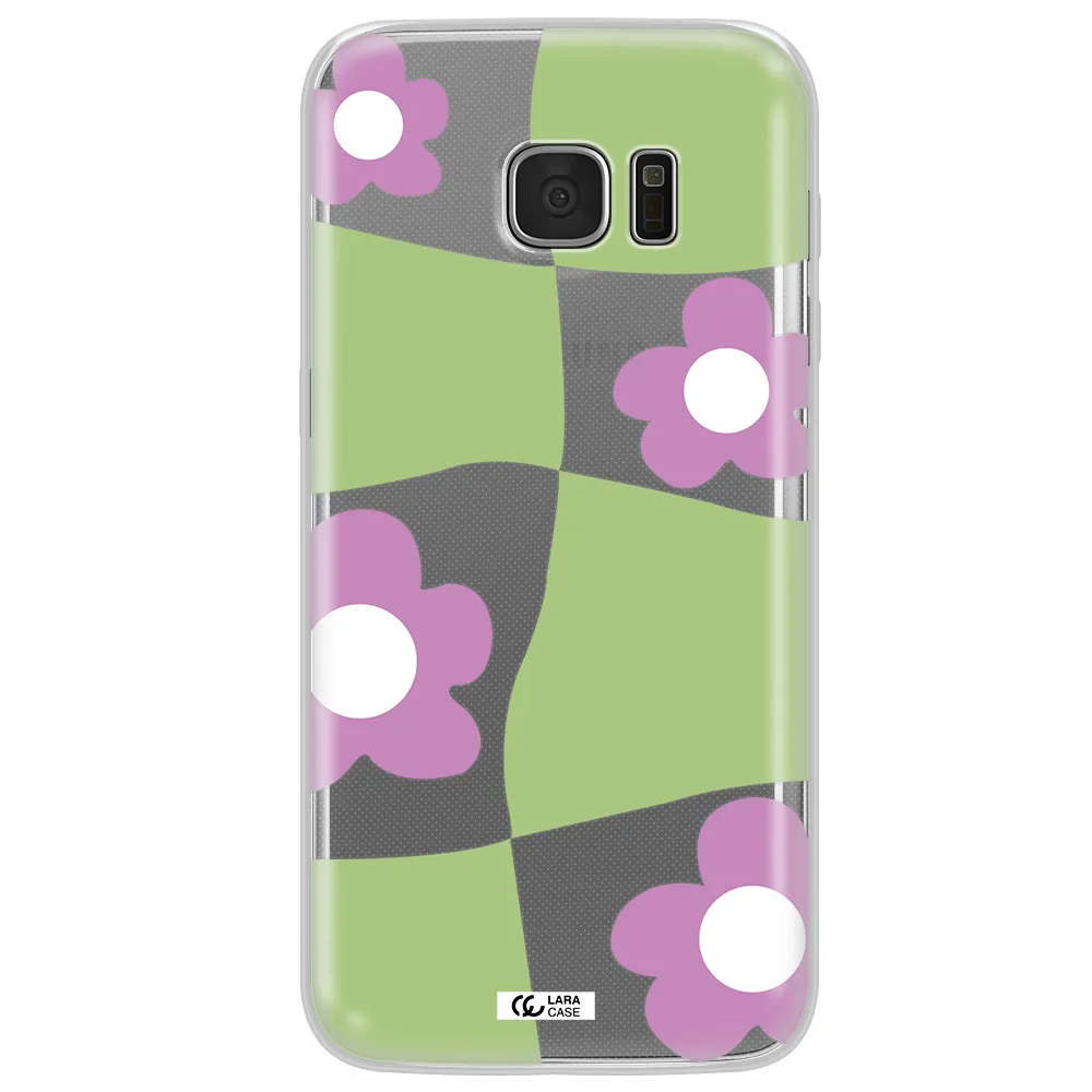 Five Petal Purple Flower Samsung S7 Edge Clear TPU Case