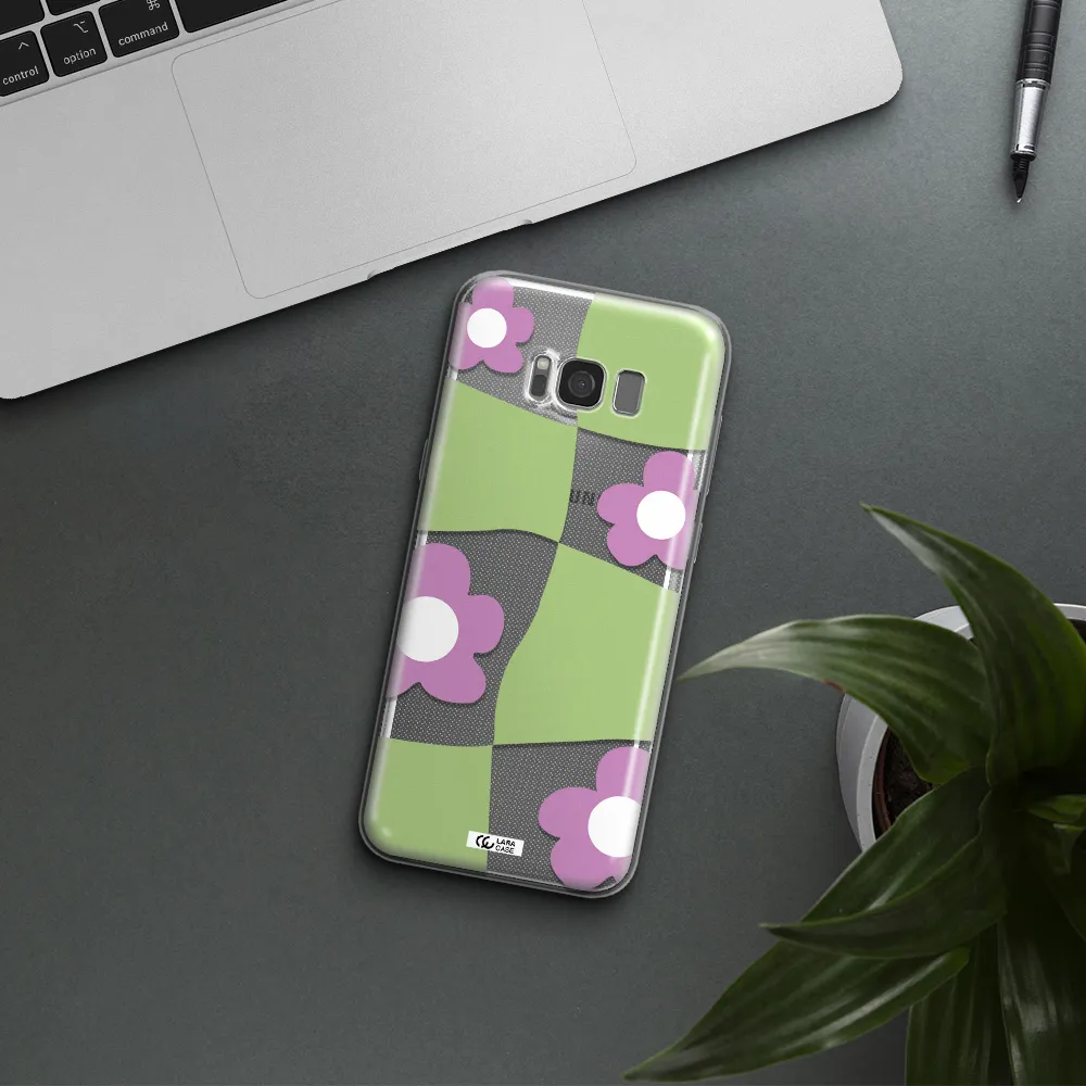 Five Petal Purple Flower Samsung S8 Plus Clear TPU Case