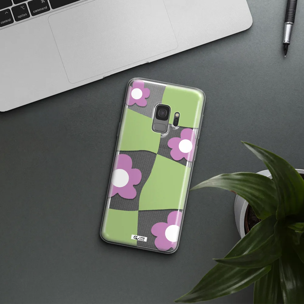 Five Petal Purple Flower Samsung S9 Clear TPU Case