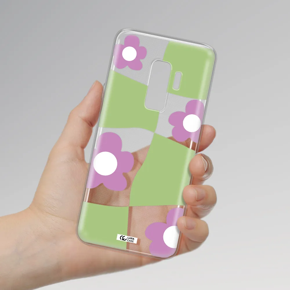 Five Petal Purple Flower Samsung S9 Plus Clear TPU Case