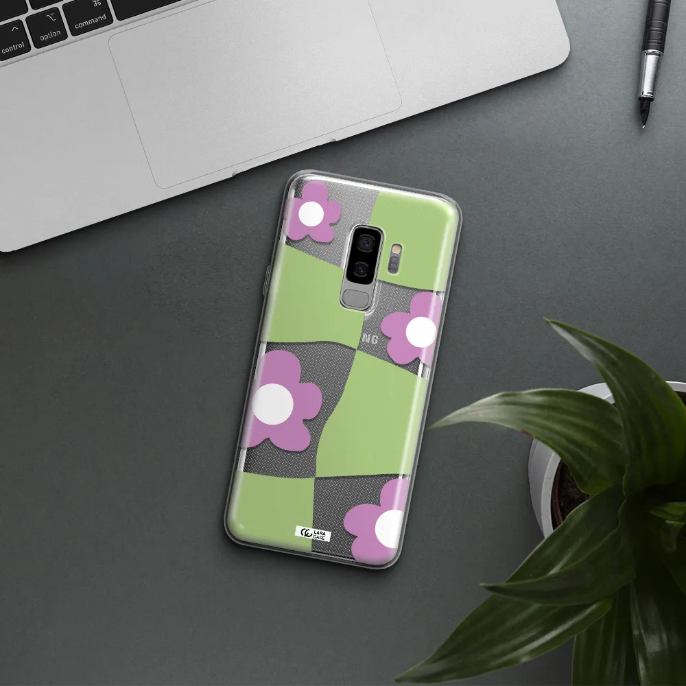 Five Petal Purple Flower Samsung S9 Plus Clear TPU Case