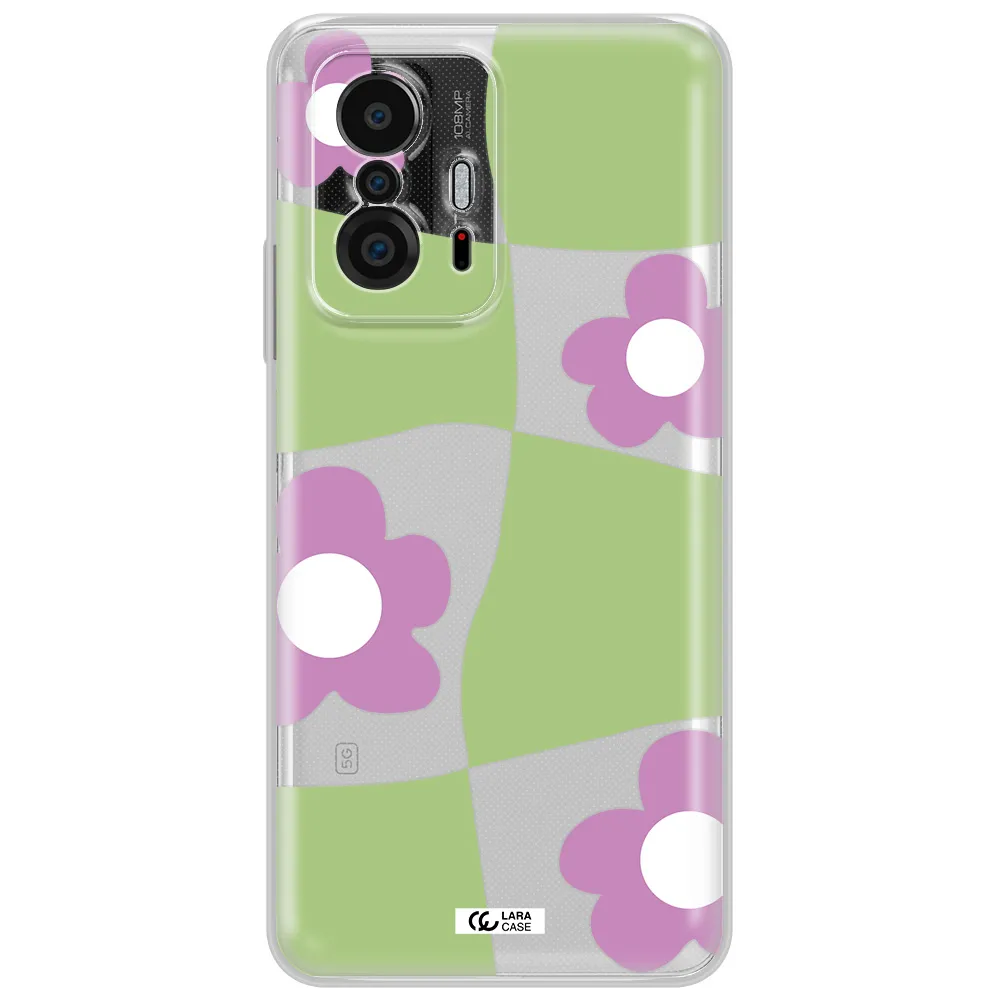 Five Petal Purple Flower Xiaomi 11T Clear Tpu Case
