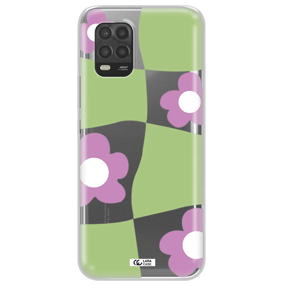 Five Petal Purple Flower Xiaomi Mi 10 Lite Clear TPU Case