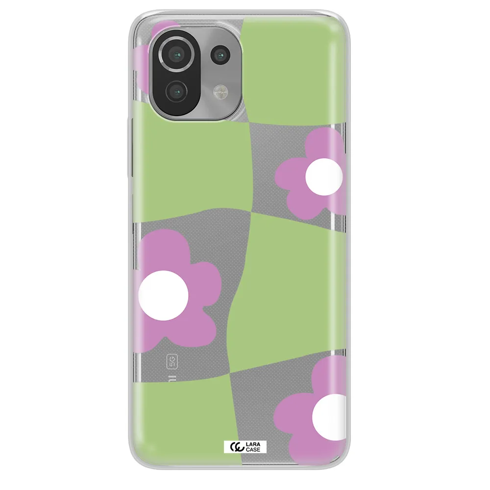 Five Petal Purple Flower Xiaomi Mi 11 Lite Clear TPU Case