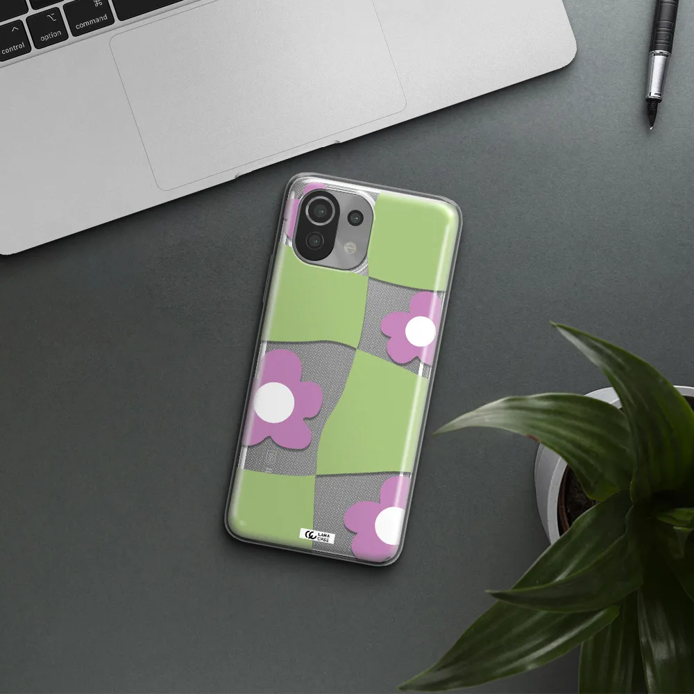 Five Petal Purple Flower Xiaomi Mi 11 Lite Clear TPU Case
