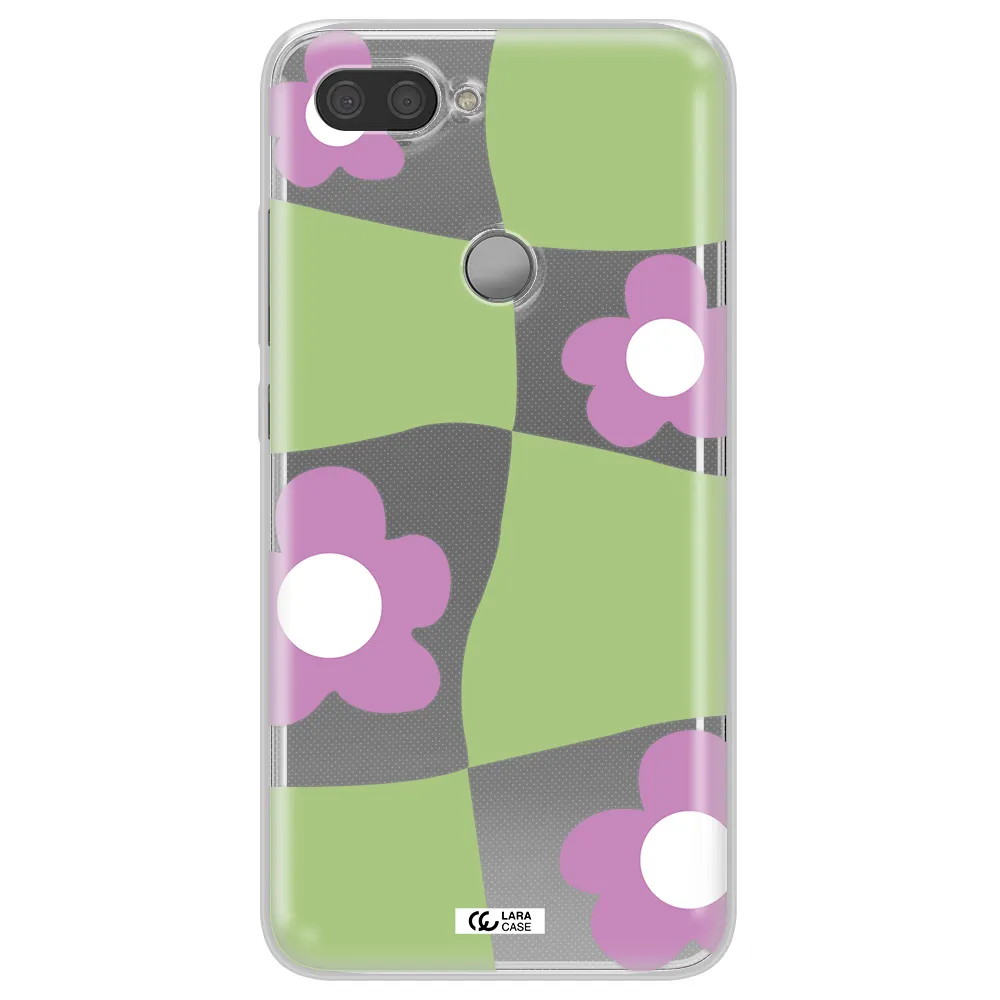 Five Petal Purple Flower Xiaomi Mi 8 Lite Clear TPU Case