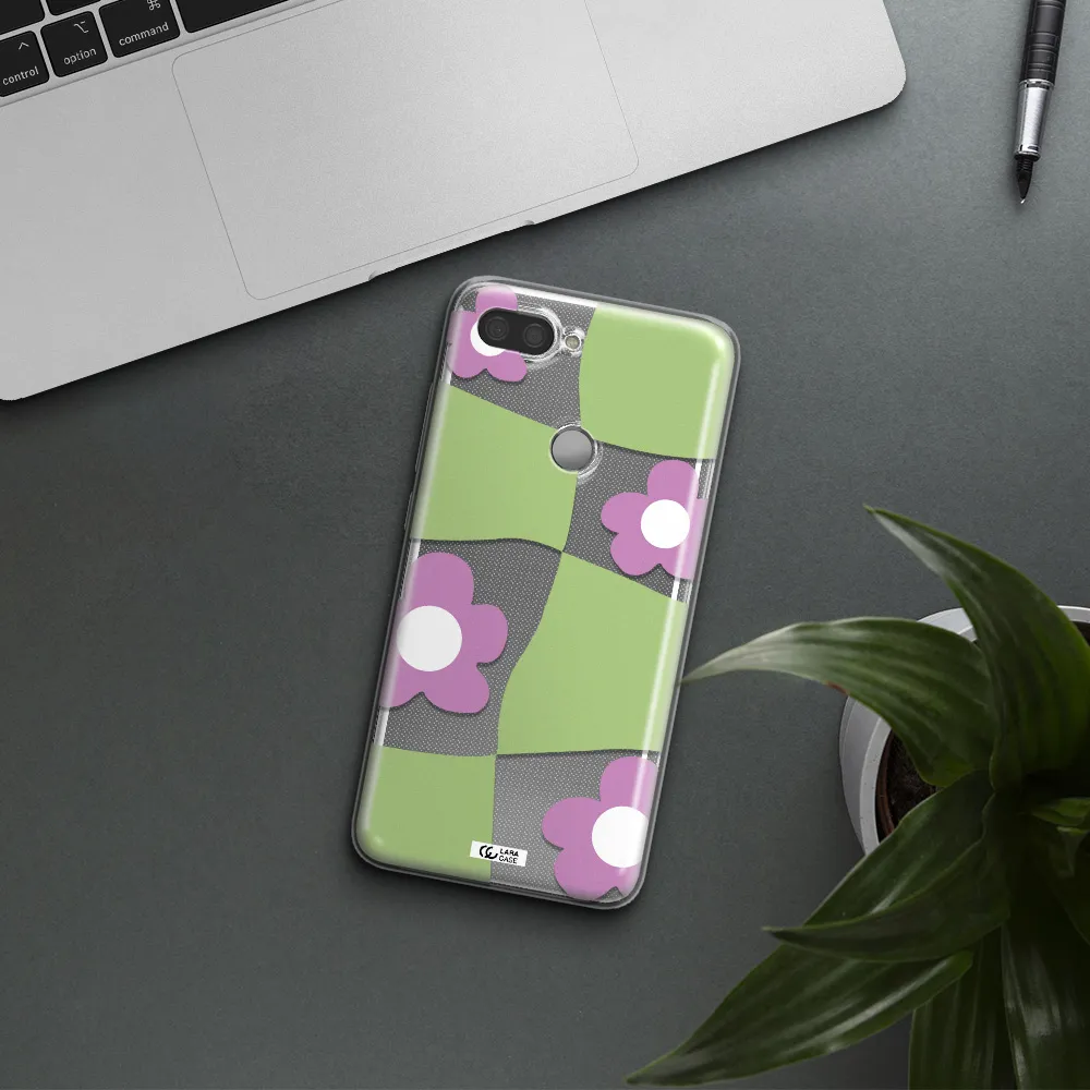 Five Petal Purple Flower Xiaomi Mi 8 Lite Clear TPU Case