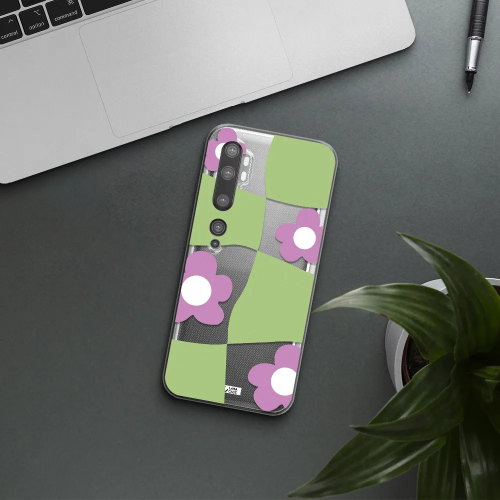 Five Petal Purple Flower Xiaomi Mi Note 10 Clear TPU Case