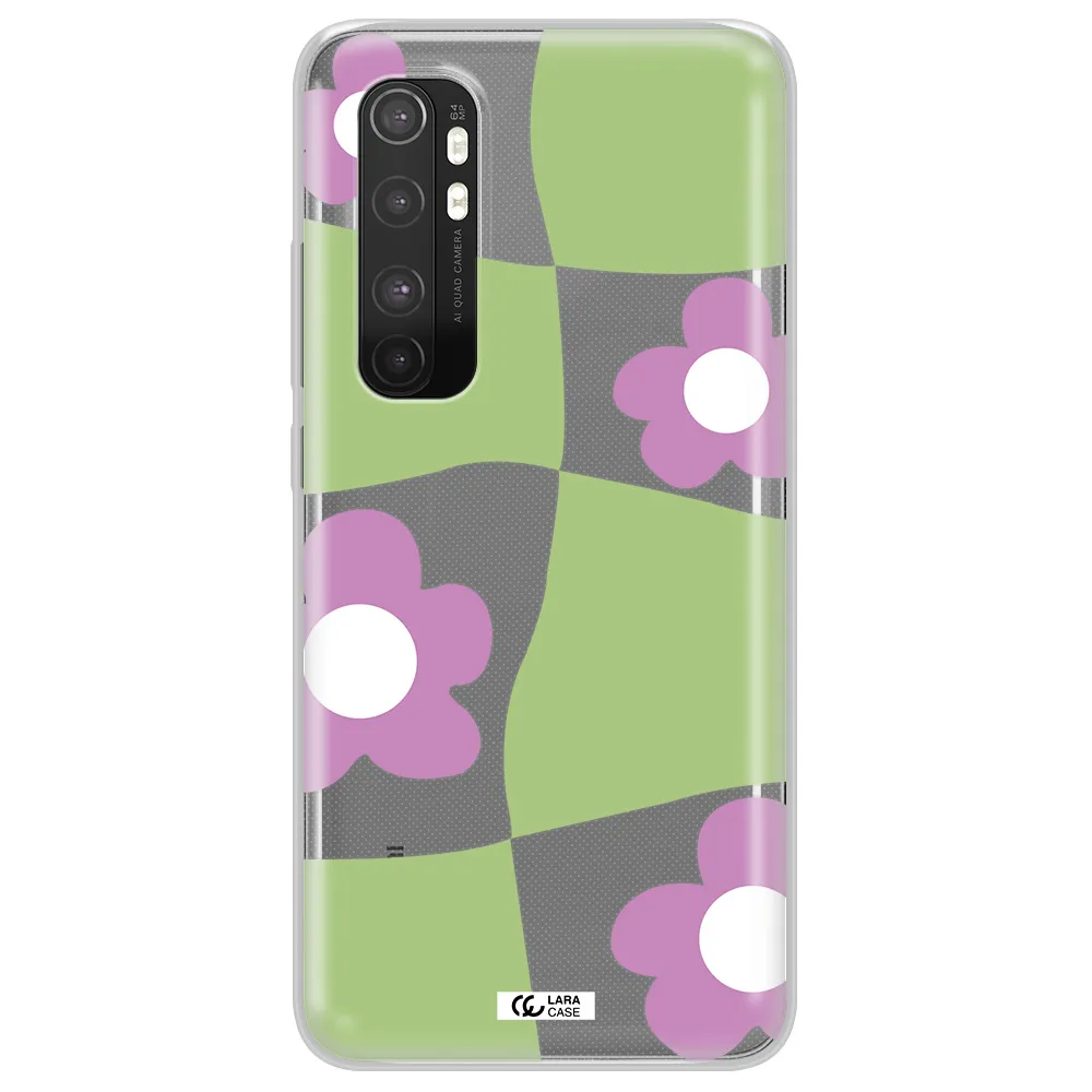 Five Petal Purple Flower Xiaomi Mi Note 10 Lite Clear TPU Case