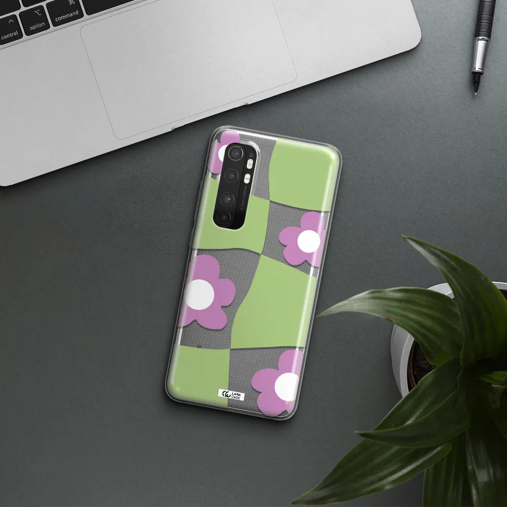 Five Petal Purple Flower Xiaomi Mi Note 10 Lite Clear TPU Case