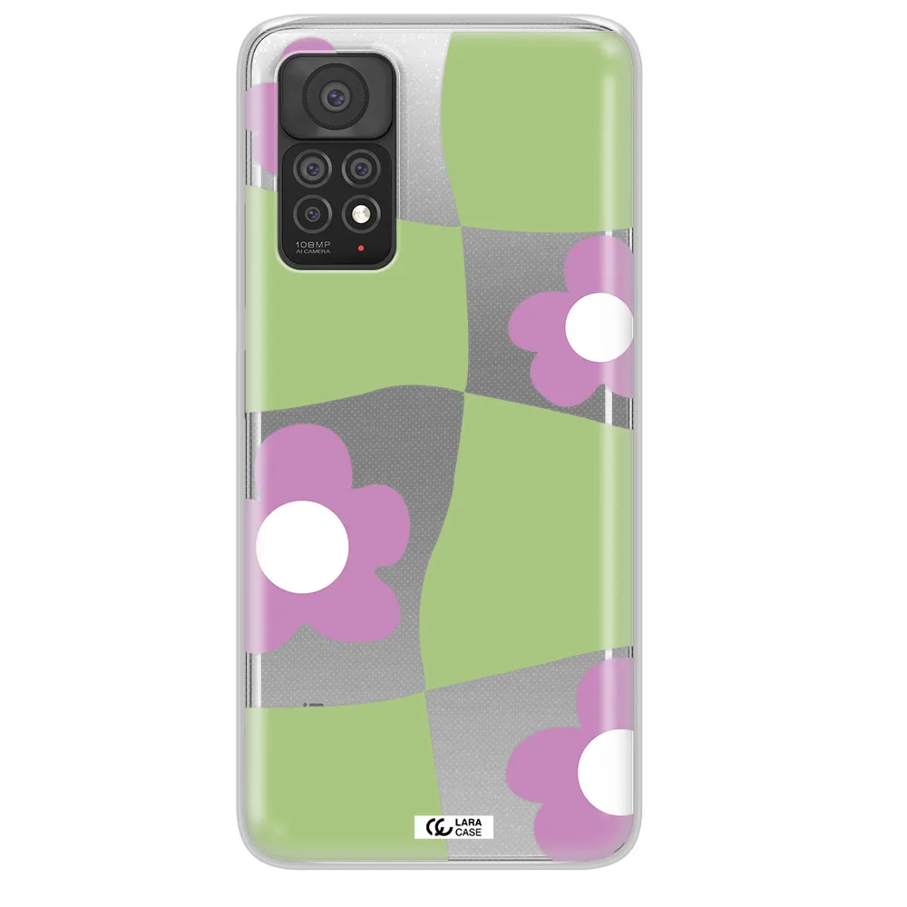 Five Petal Purple Flower Xiaomi Note 11 Pro Clear TPU Case