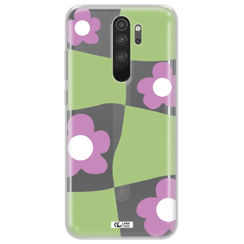 Five Petal Purple Flower Xiaomi Note 8 Pro Clear TPU Case
