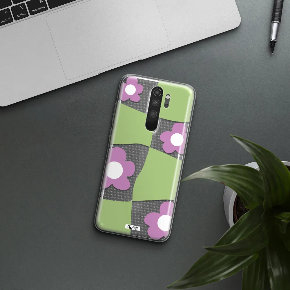 Five Petal Purple Flower Xiaomi Note 8 Pro Clear TPU Case