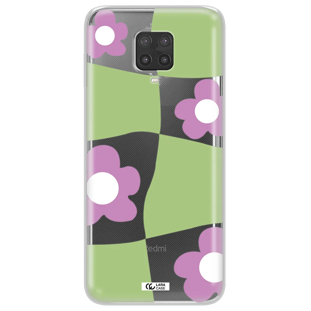Five Petal Purple Flower Xiaomi Note 9 Pro Clear TPU Case